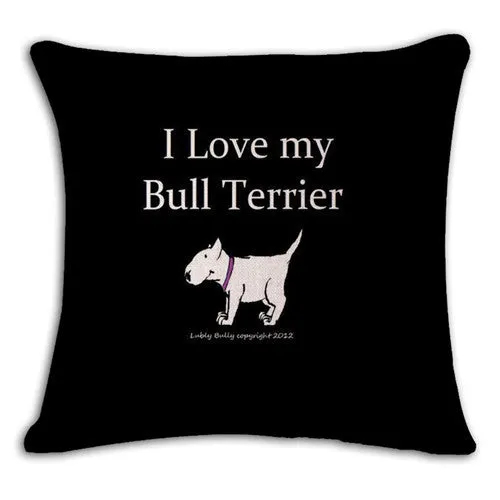 18'' Square Bullterrier Cushion Covers Dog Pet Soft Material Pillow Cases For Kids Baby Girl Boy Bedroom Decor Drop Shipping