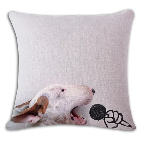 18'' Square Bullterrier Cushion Covers Dog Pet Soft Material Pillow Cases For Kids Baby Girl Boy Bedroom Decor Drop Shipping