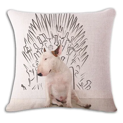 18'' Square Bullterrier Cushion Covers Dog Pet Soft Material Pillow Cases For Kids Baby Girl Boy Bedroom Decor Drop Shipping