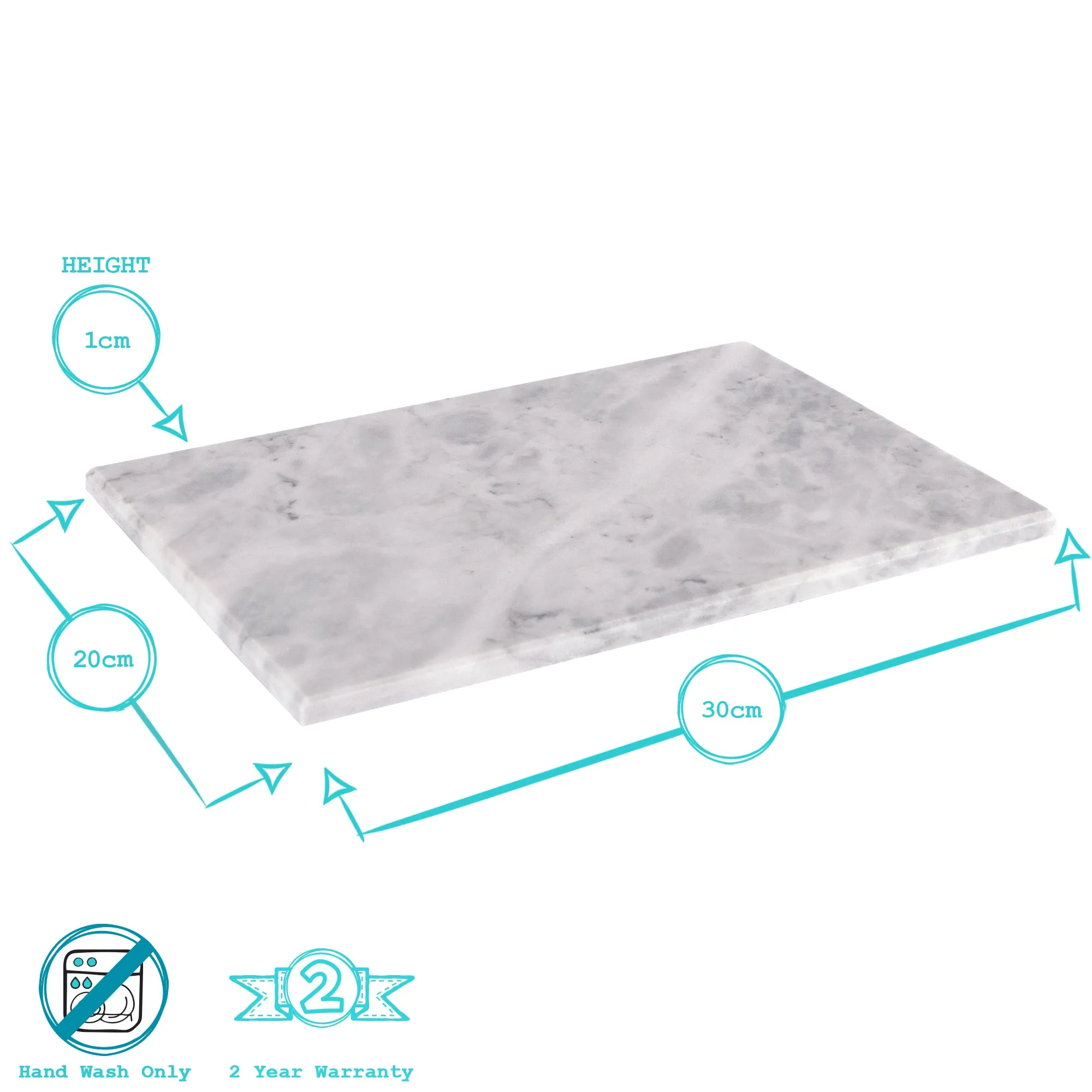 30cm x 20cm Marble Placemats - Pack of Six - By Argon Tableware