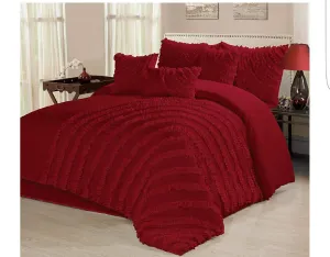 8pc Bedding Set with Duvet covers & 4 pillow cases-Red