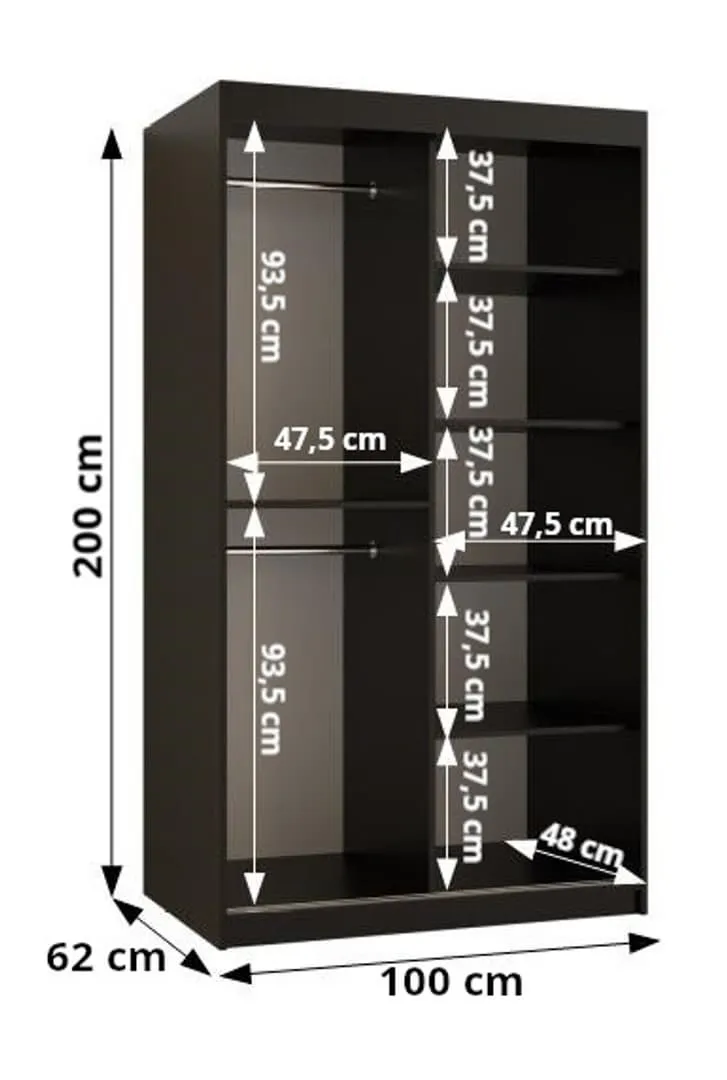 Arendal III Sliding Door Wardrobe 100cm