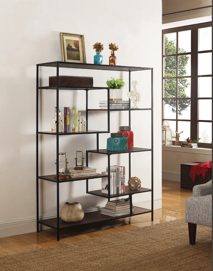 Asher 7-Shelf Bookcase Walnut