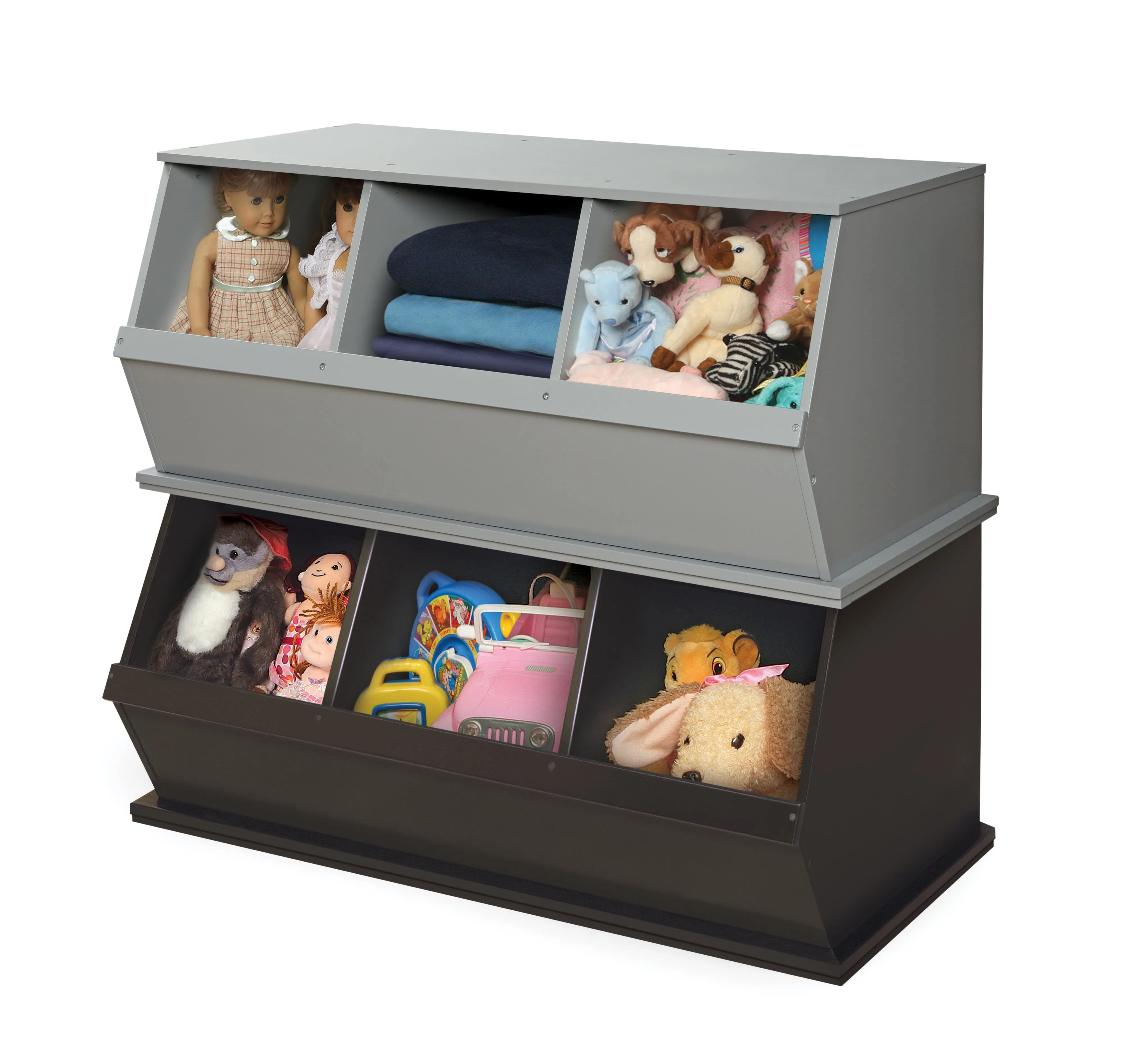 Badger Basket Three Bin Stackable Storage Cubby