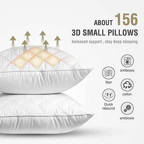 Bed Pillows for Sleeping(2-Pack) Luxury Hotel Collection Gel Pillow Good for Side and Back Sleeper & Hypoallergenic-Queen Size