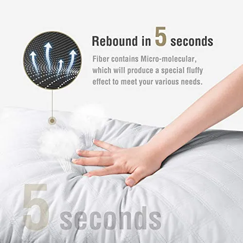 Bed Pillows for Sleeping(2-Pack) Luxury Hotel Collection Gel Pillow Good for Side and Back Sleeper & Hypoallergenic-Queen Size