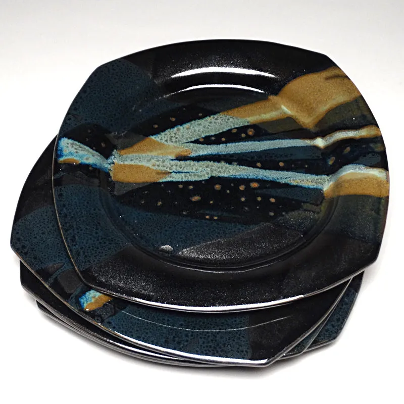 Black and Teal Dinnerware