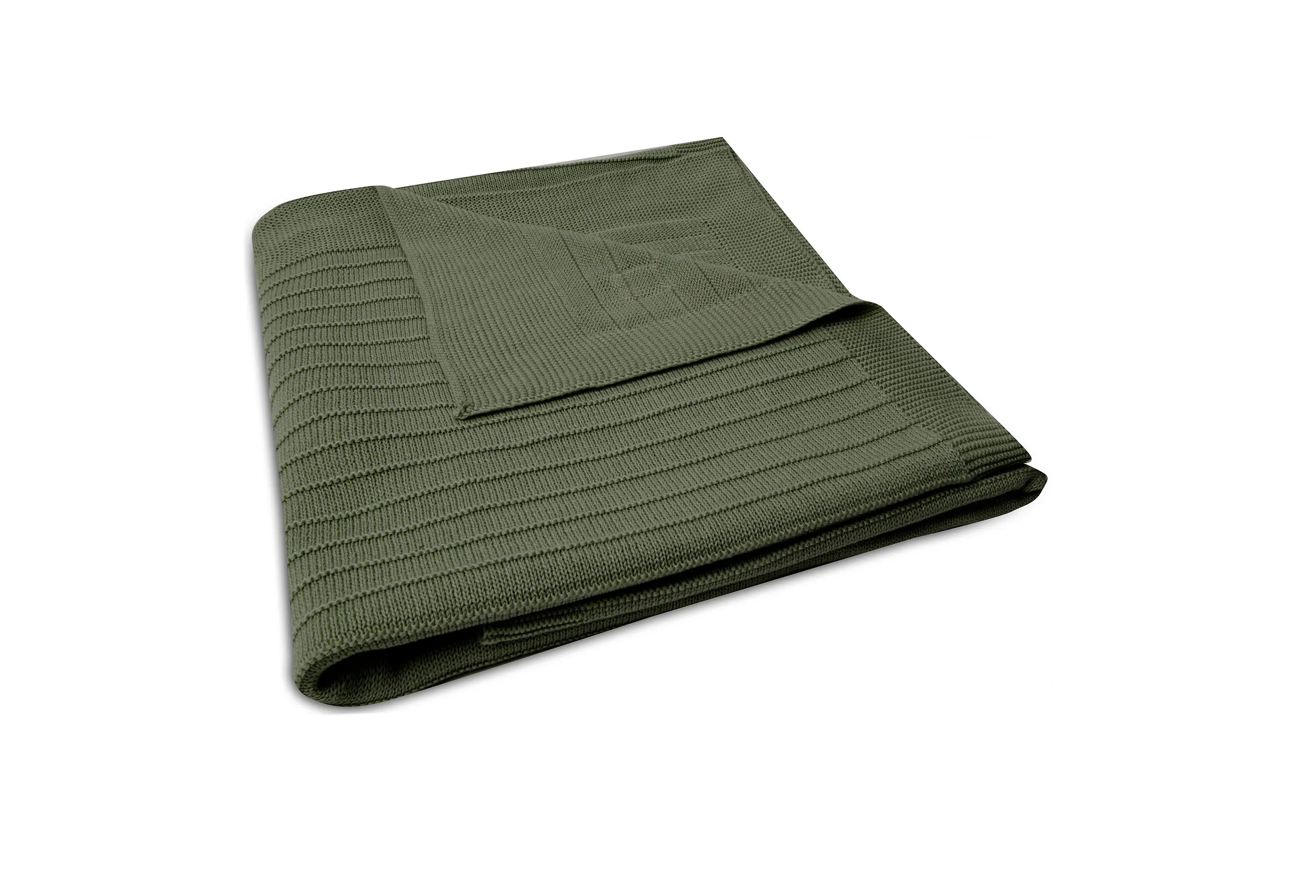 Blanket Cot 100x150cm Pure Knit - Leaf Green - GOTS