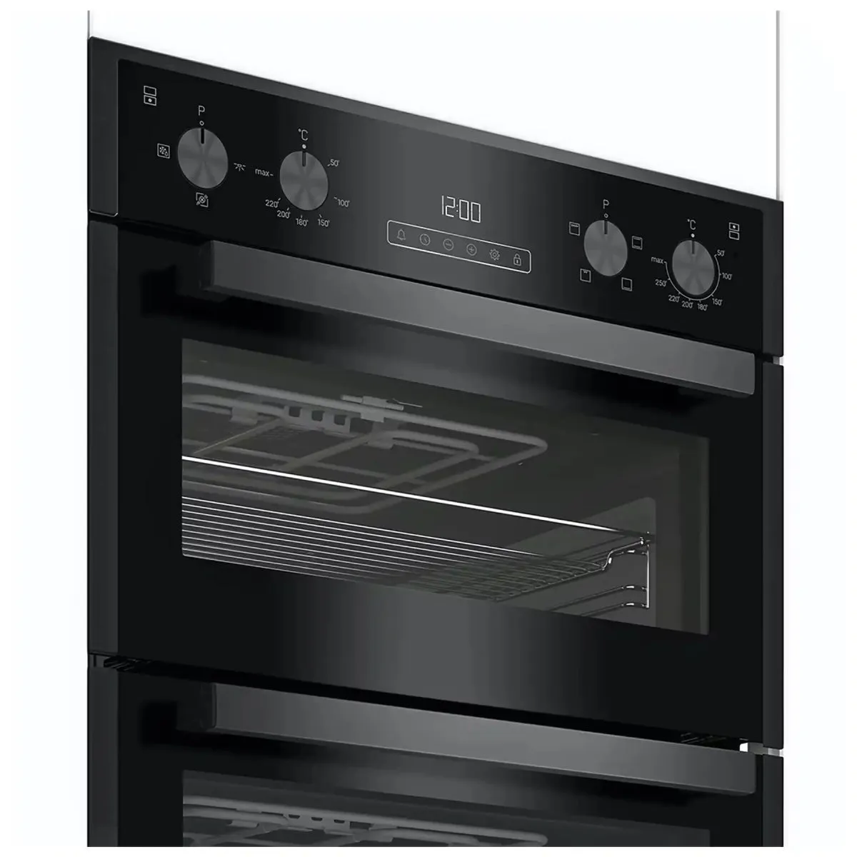 Blomberg ROTN9202DX Built-Under Electric Double Oven - Dark Steel