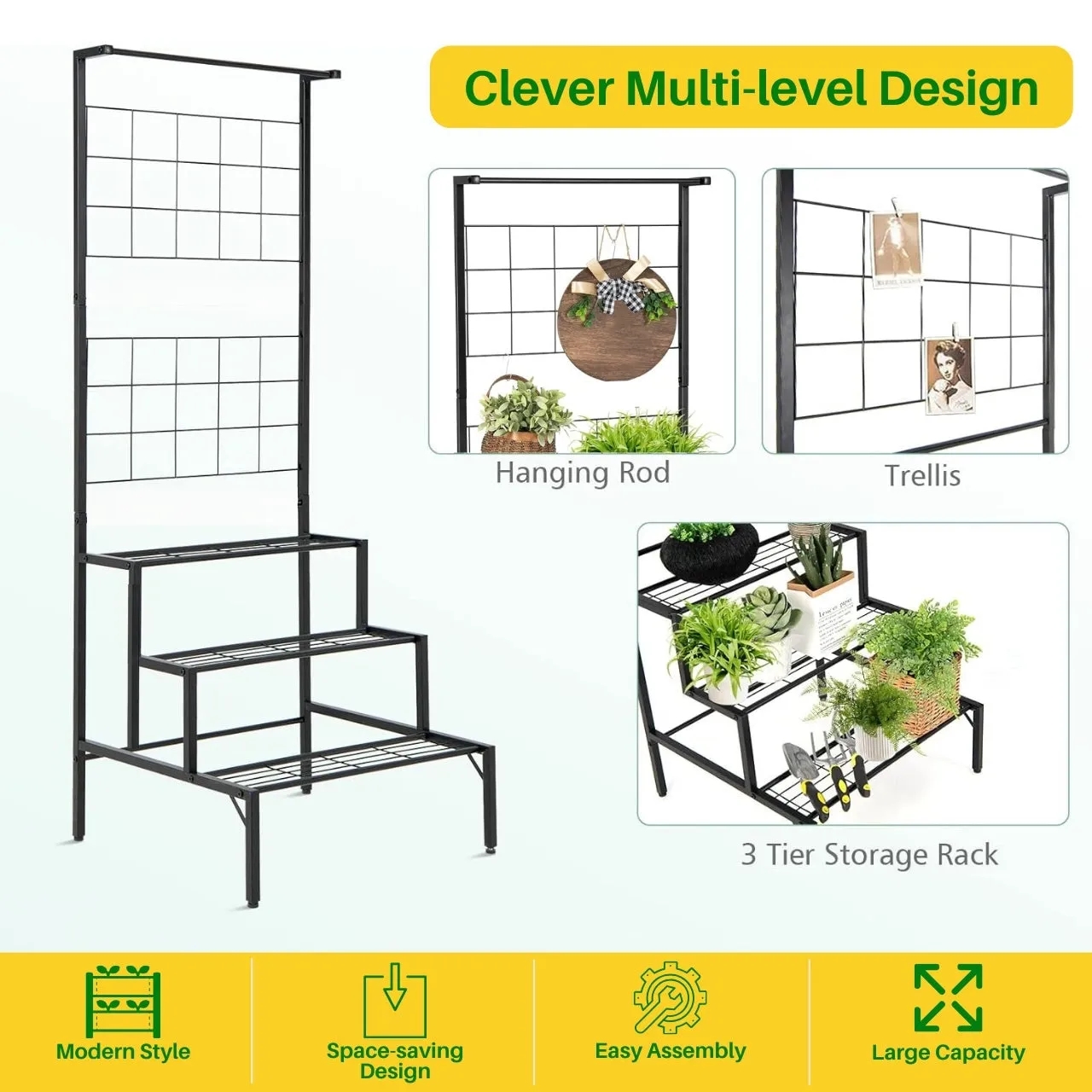 Bloom 4 Tier Metal Planter Stand