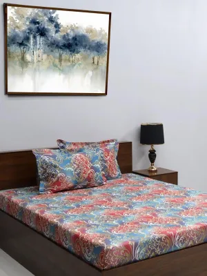 Bombay Dyeing King Size Bedsheet 144 TC Cotton Premium Bedsheet & 2 Pillow Covers, Size: 274 X 274 Cms - Fade Less Colors - 2005