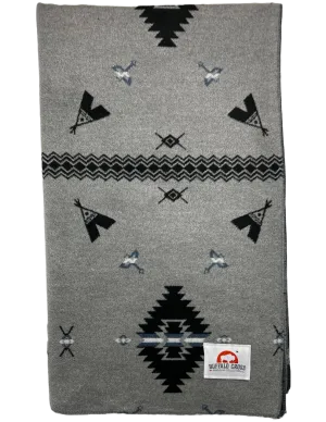 Buffalo Cross Throw Blanket - Teepee Grey #6