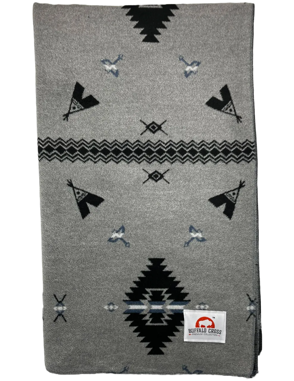 Buffalo Cross Throw Blanket - Teepee Grey #6