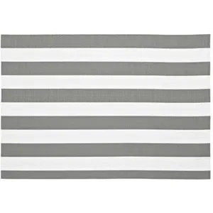 Cabana Stripe Vinyl Placemat Grey, 13in X 19in