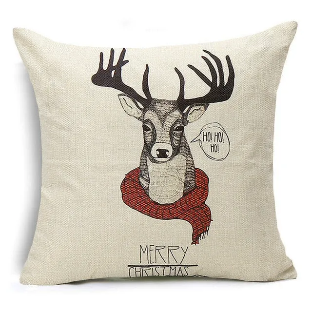 Christmas Deer Cushion Cover Cotton Linen Xmas Deer Santa Claus Pillows Cover