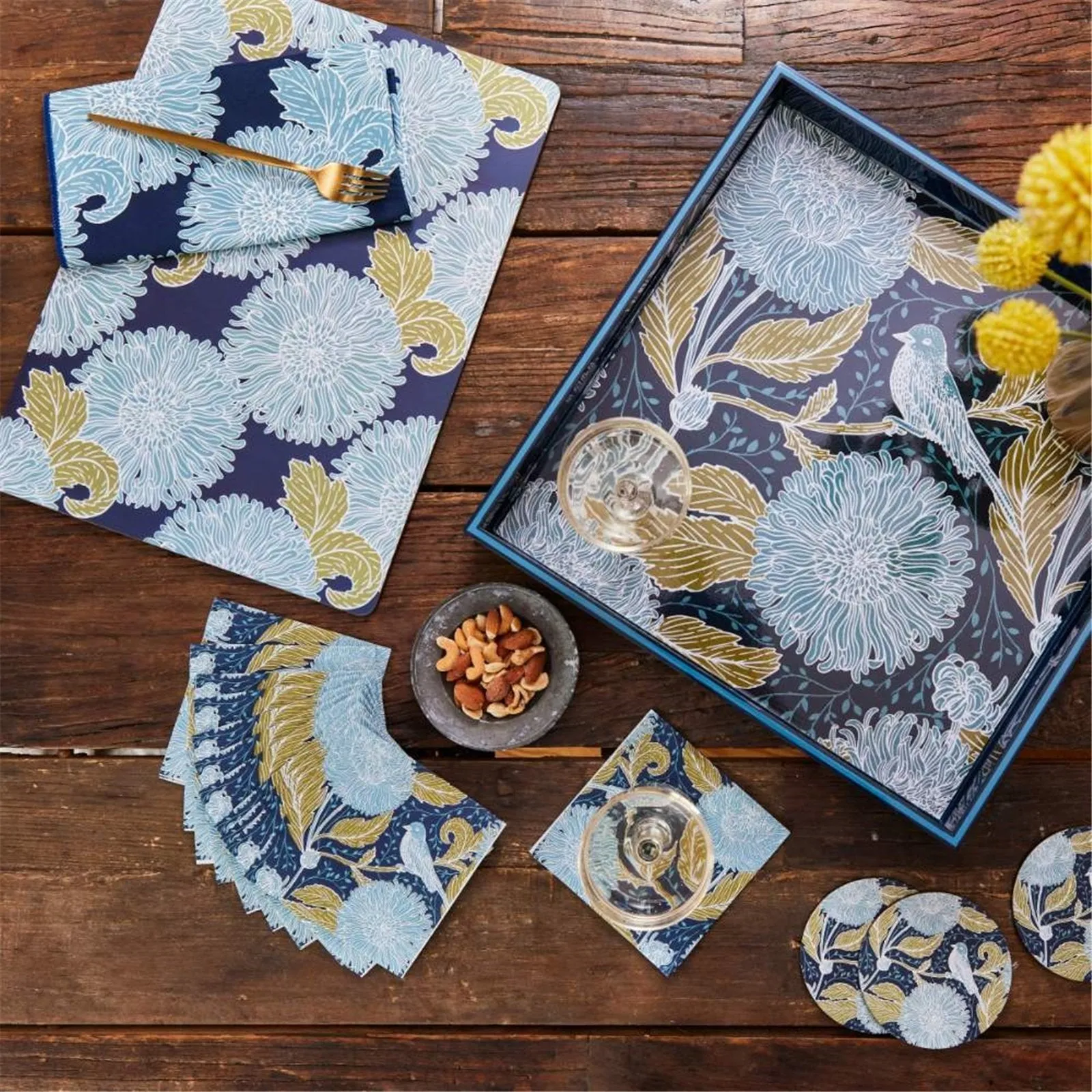 Chrysanthemum Flower Placemat Set 4