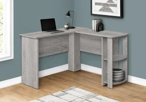 Computer Desk - Industrial Grey L-Shaped Corner/2 Shelves