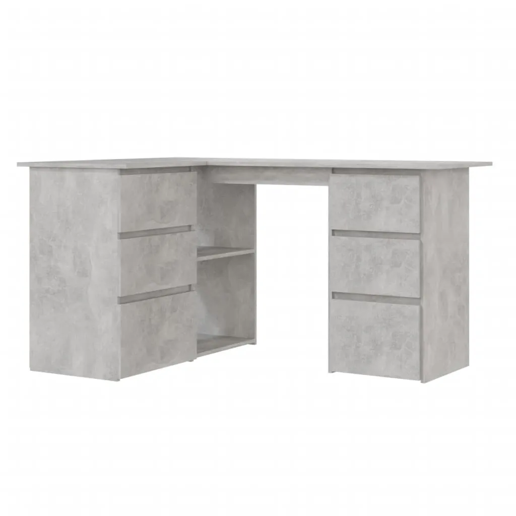 Corner Desk Concrete Grey 145x100x76 cm Chipboard