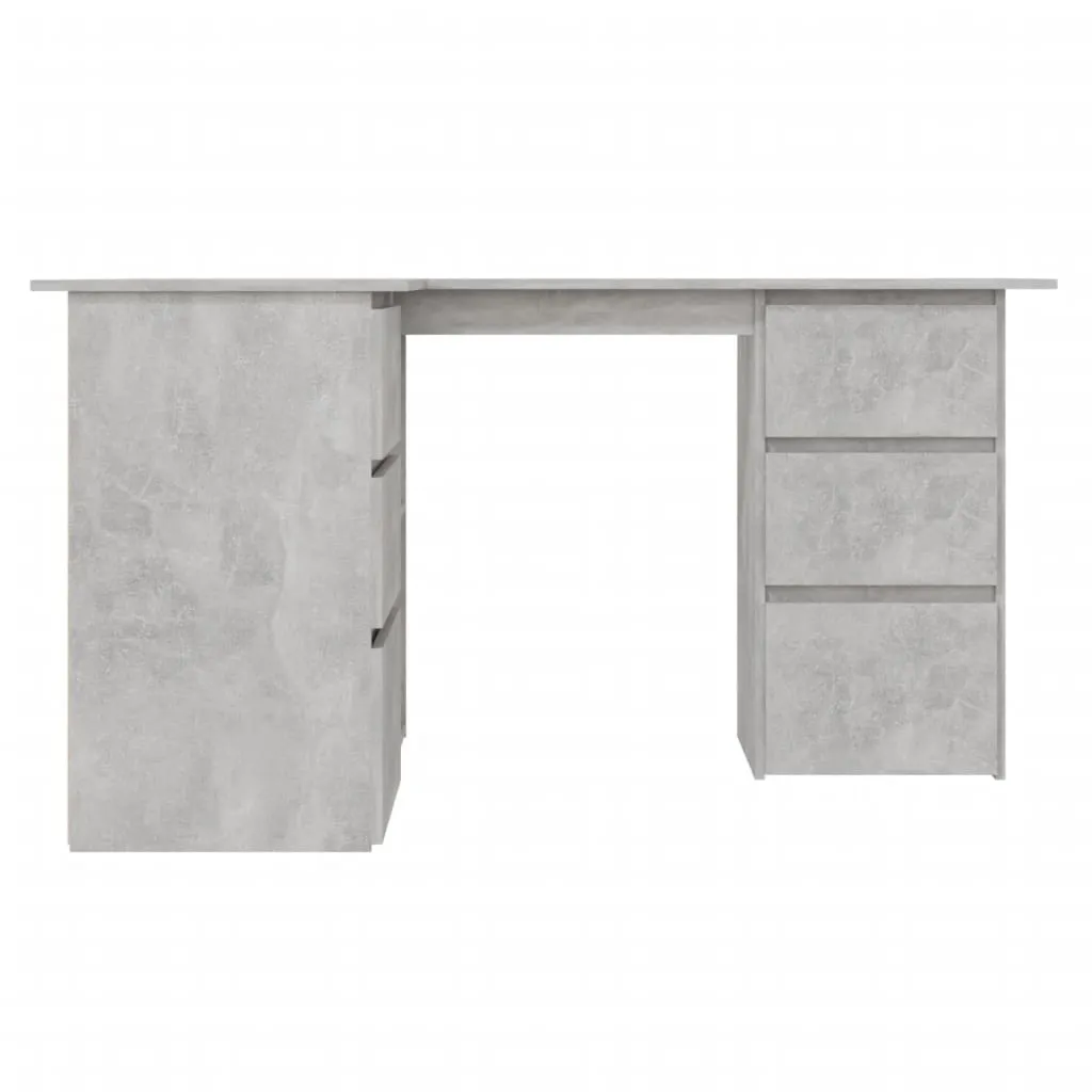 Corner Desk Concrete Grey 145x100x76 cm Chipboard