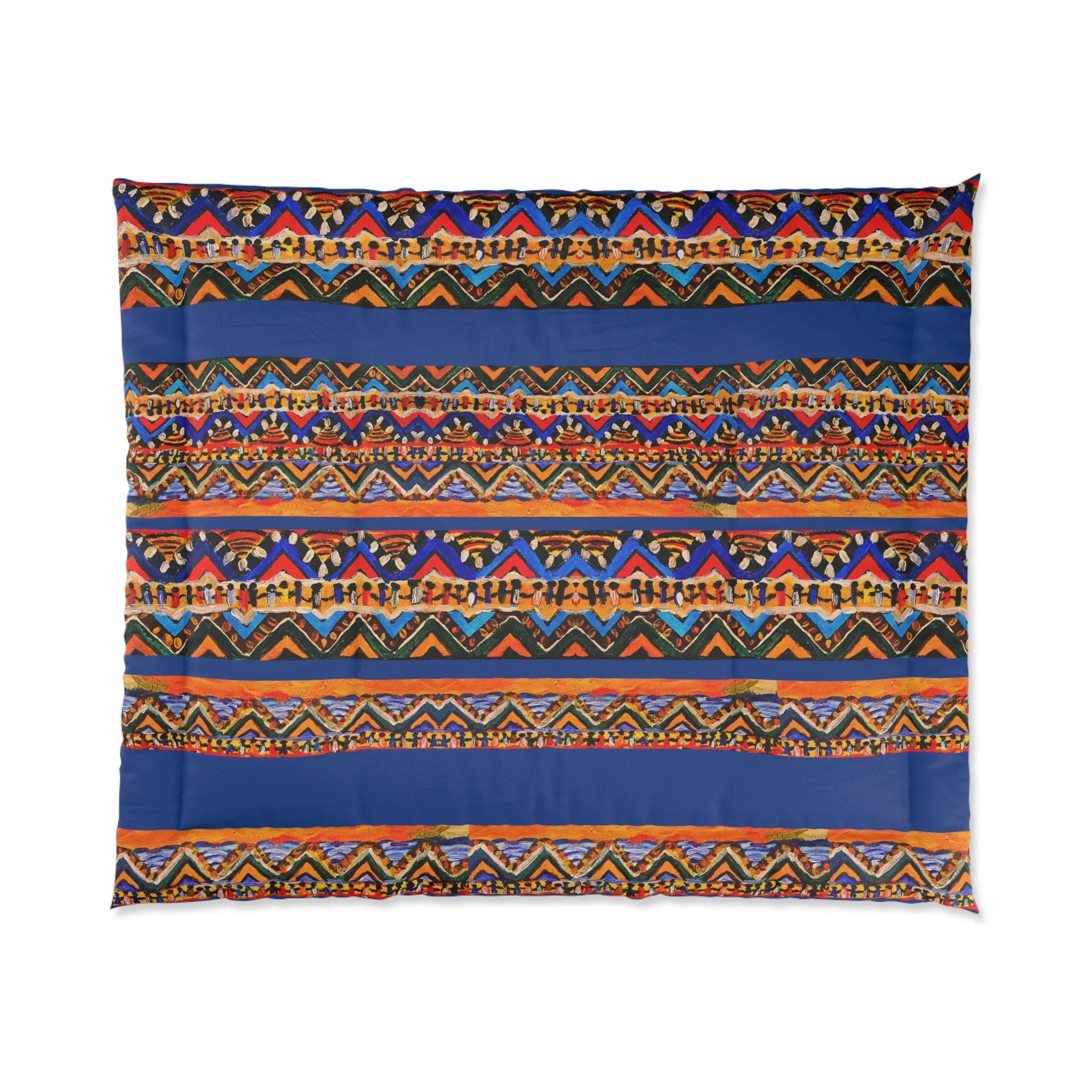 Cozy Handcrafted Tribal Comforter - Fluffy & Warm, Perfect for Snuggling with Coffee