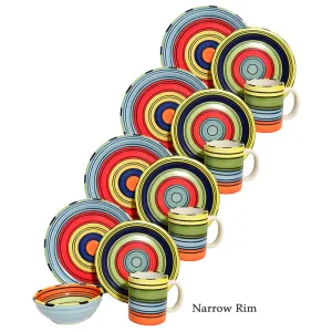 Dinnerware Set - 16 piece -Colorful Striped | Acapulco