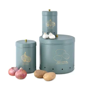 Elan Country Potato/Onion/Garlic Storage Bins (Moss Green, Set of 3)