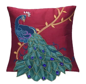 Embroider Peacock Cotton and linen Pillow Cover, Beautiful Decorative Throw Pillows, Decorative Sofa Pillows, Decorative Pillows for Couch