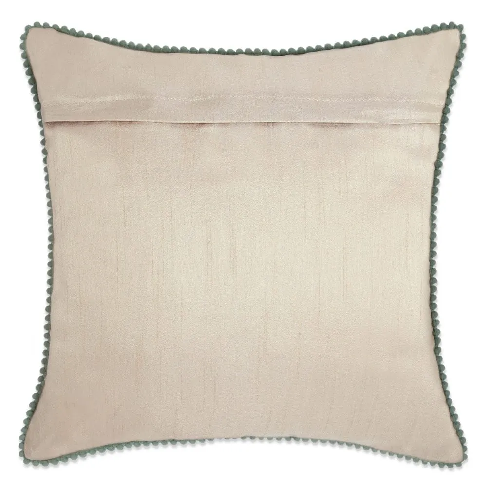 Embroidered Decorative Cushion Cover, Floral Stripes