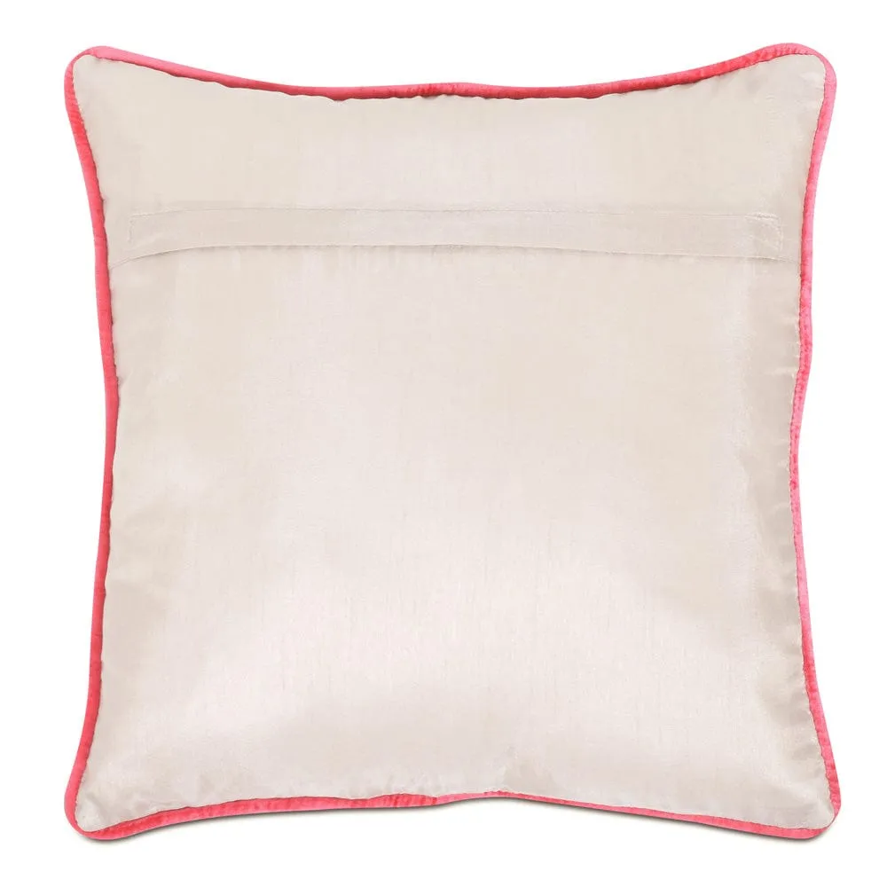 Embroidered Decorative Cushion Cover, Pink floral