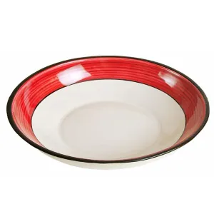 Extra Large Serving Bowl - White & Red | Spree Pattern