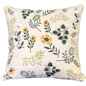 Farmhouse Decorative Throw Pillows, Spring Flower Sofa Decorative Pillows, Embroider Flower Cotton Pillow Covers, Flower Decorative Throw Pillows for Couch