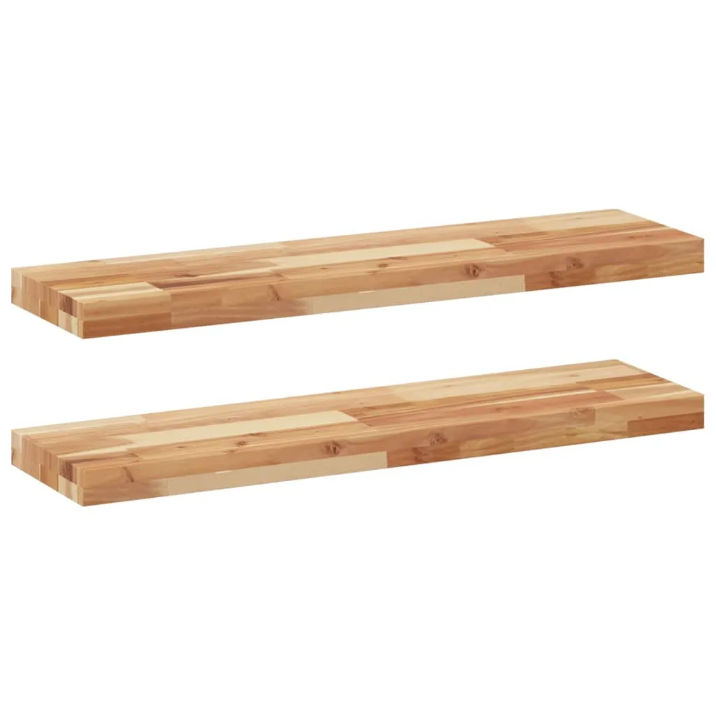 Floating Shelves 2 pcs 100x20x4 cm Oil Finished Solid Wood Acacia