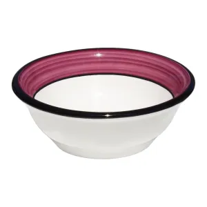 Footed Serving Bowl - White & Purple | Spree Pattern