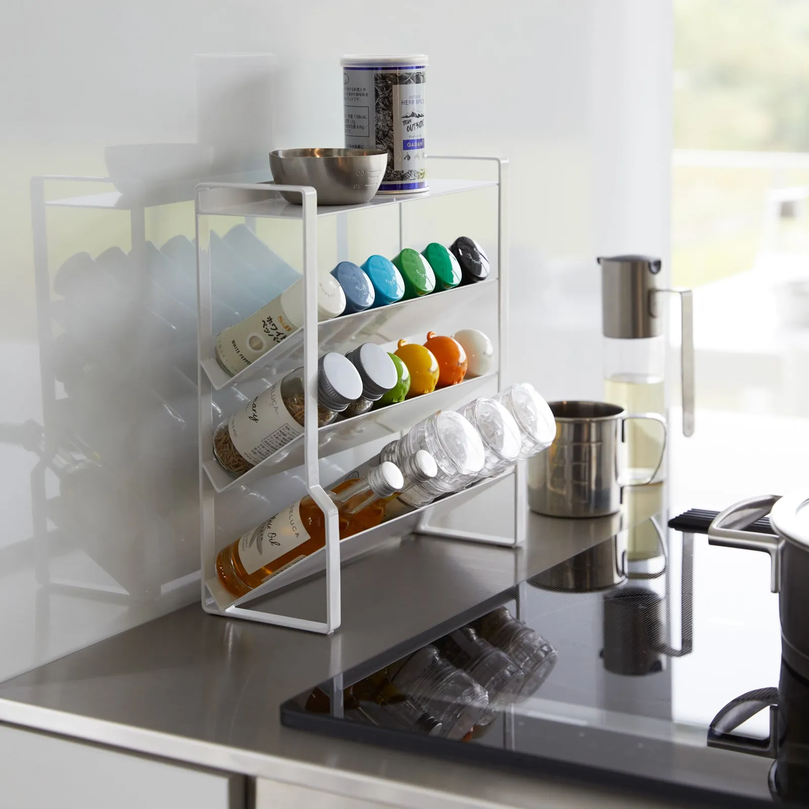 Four-Tier Slim Spice Rack - Steel