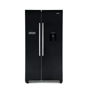 Hisense RS741N4WB11 Non Plumed American Style Fridge Freezer in Black A  Energy