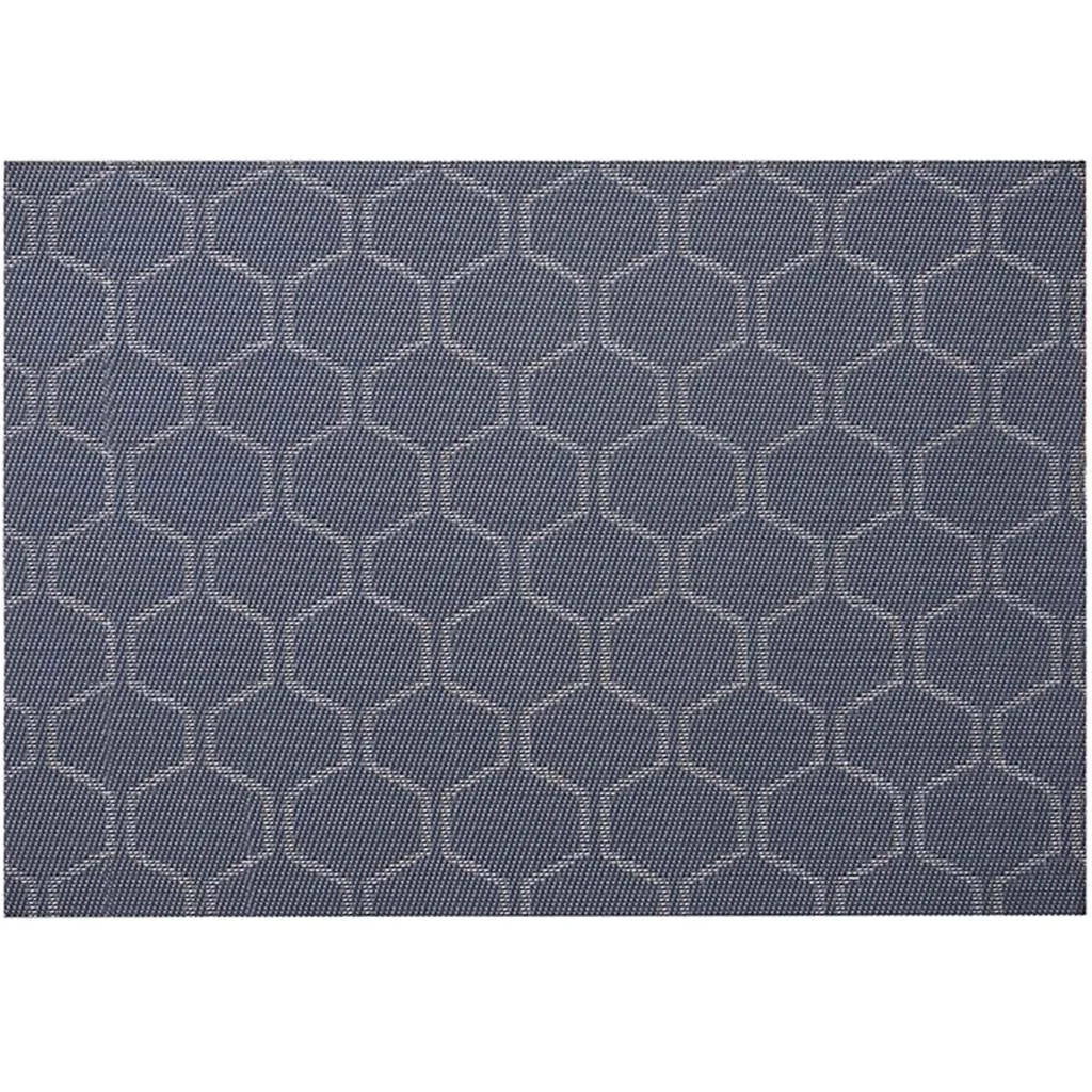 Honeycomb Vinyl Placemat Navy Blue, 13in X 19in