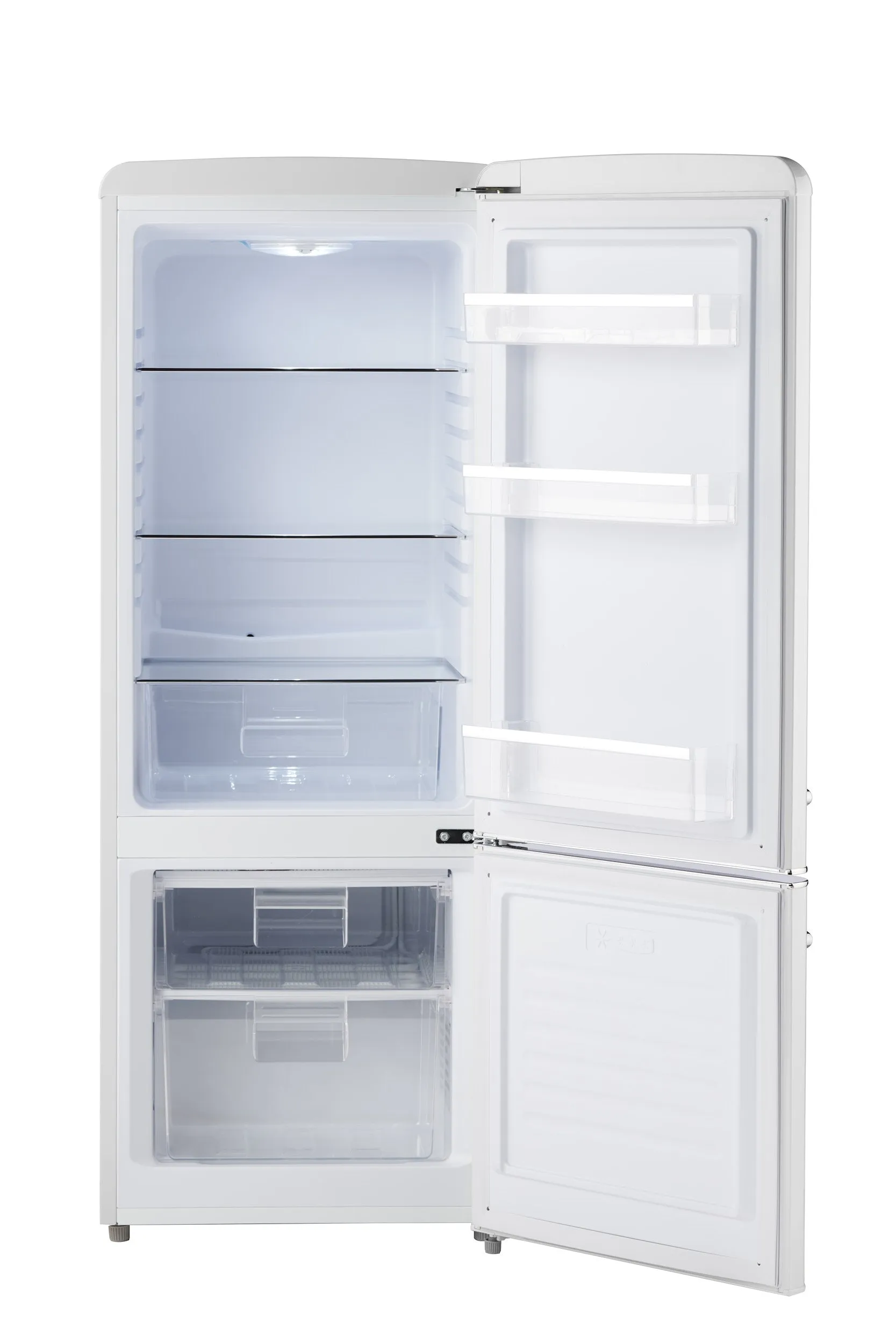 iio 7 Cu. Ft. Retro Refrigerator with Bottom Freezer in Frost White