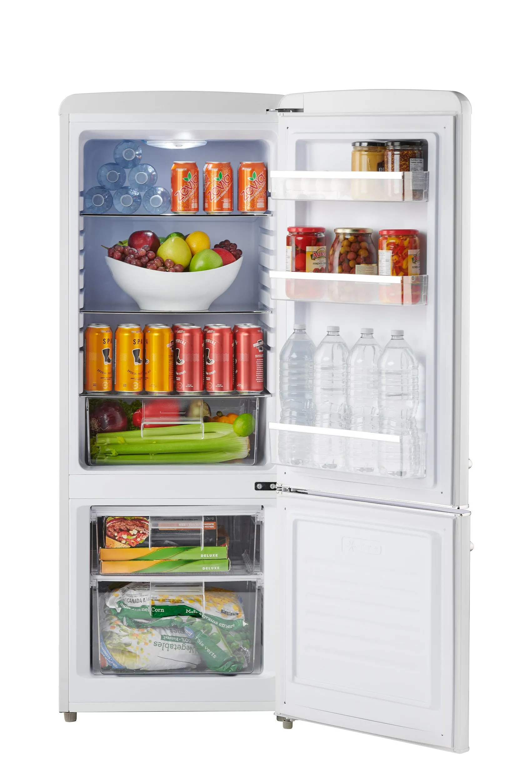 iio 7 Cu. Ft. Retro Refrigerator with Bottom Freezer in Frost White