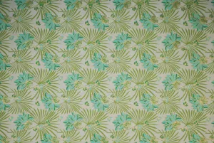 Indian Print Flowers Sea Green & Fern on Natural