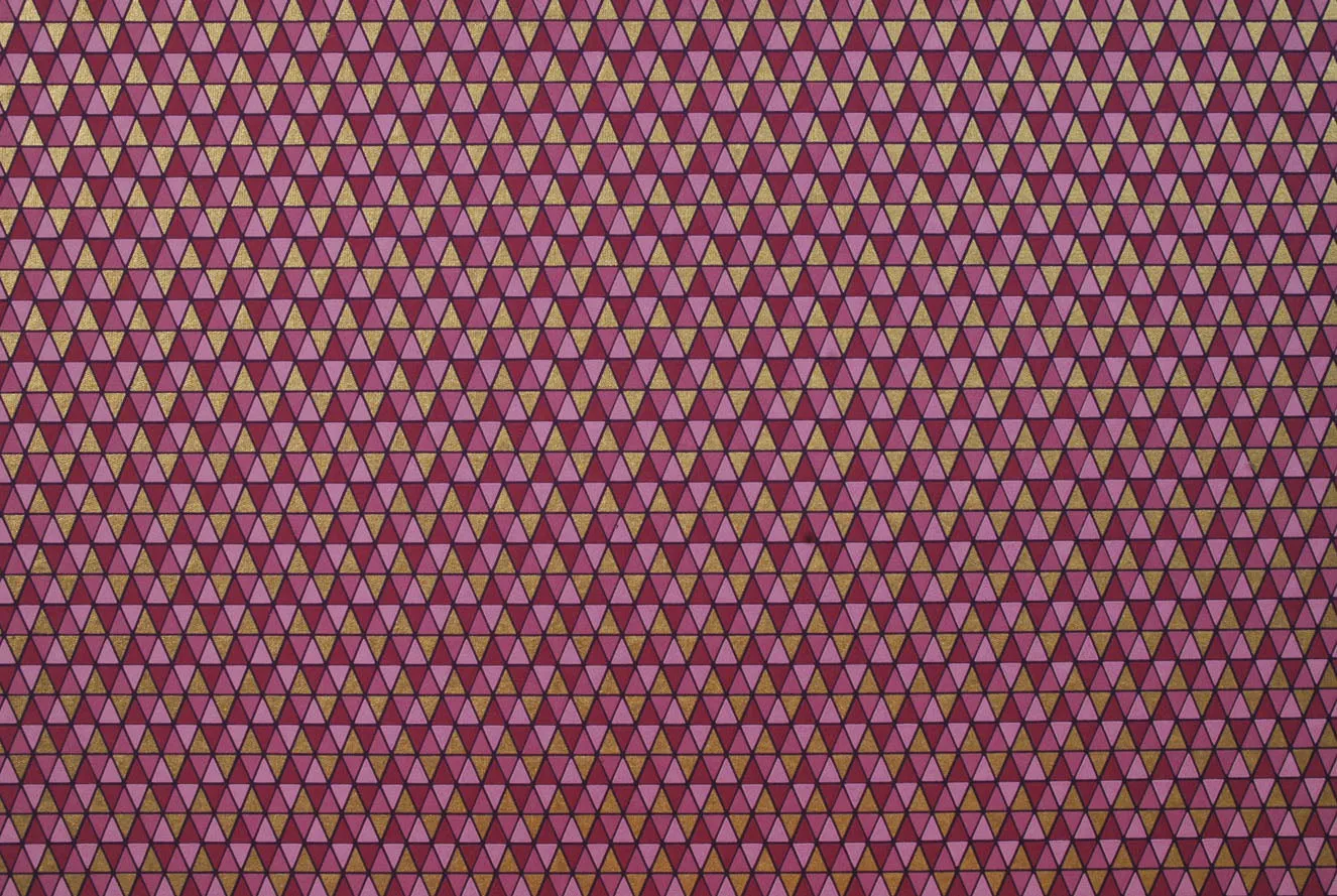 Indian Print Triangle Row Purples Gold