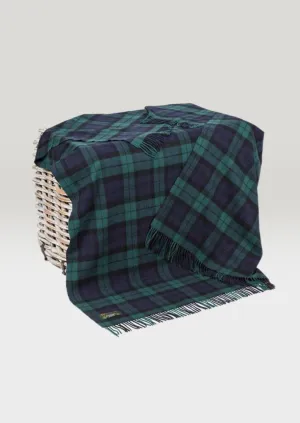 John Hanly Lambswool Tartan Black Watch Blanket