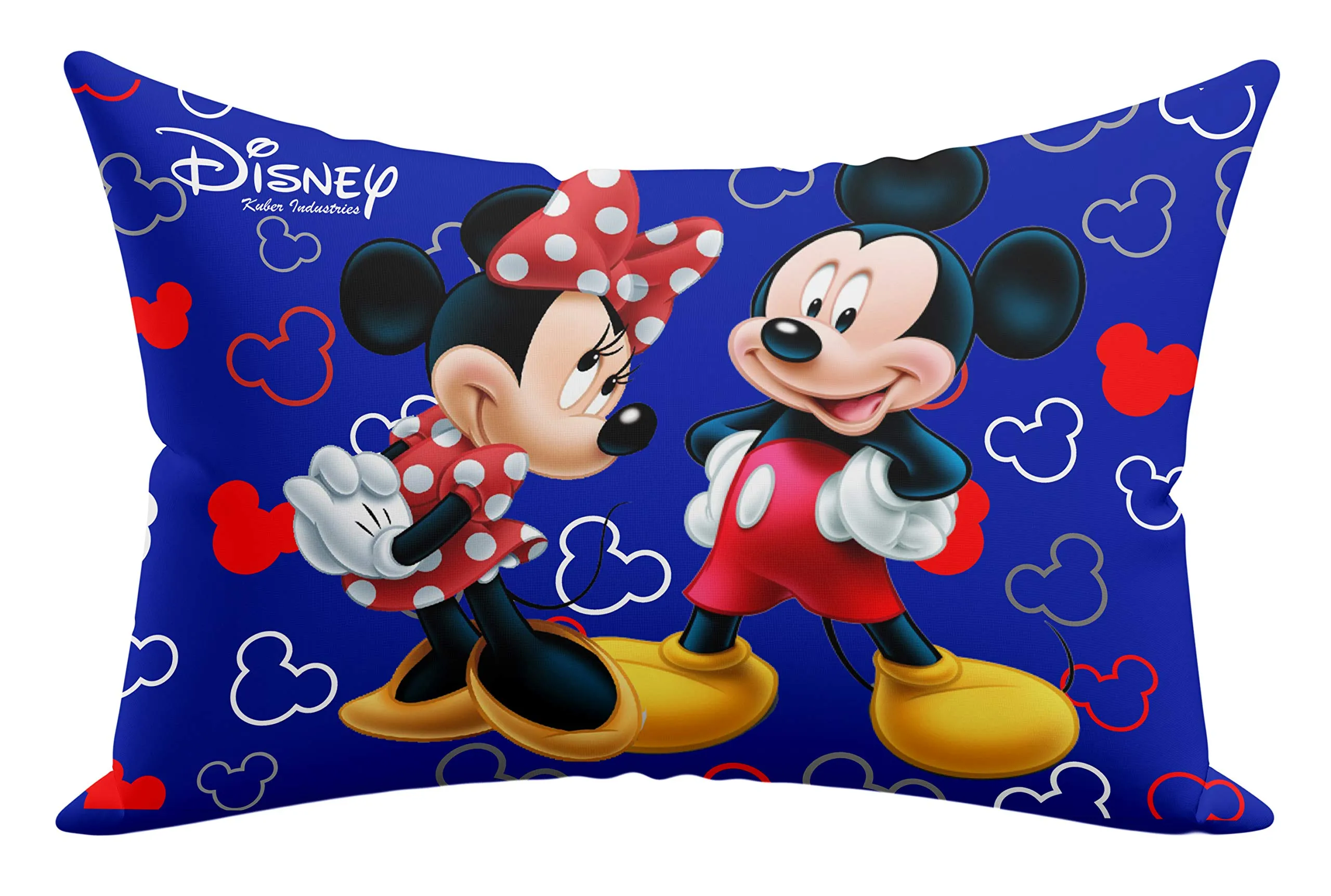 Kuber Industries Soft Throw Inserts with Microfiber Filled, Full Back & Lumbar Support Decorative Pillow with Disney Printed Cover for Sofa Bed Couch & Chairs,16"x24"(Blue)-KUBMART15918