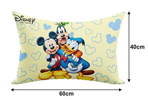 Kuber Industries Soft Throw Inserts with Microfiber Filled, Full Back & Lumbar Support Decorative Pillow with Disney Printed Cover for Sofa Bed Couch & Chairs,16"x24"(Cream)-KUBMART15942, Standard