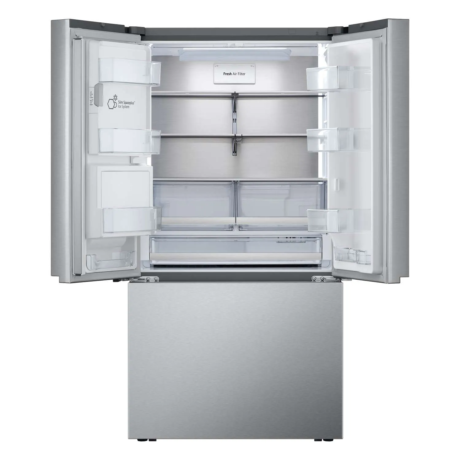 LG 26 cu. ft. Smart Counter-Depth MAX™ Stainless Steel French Door Refrigerator with Four Types of Ice - LRYXC2606S