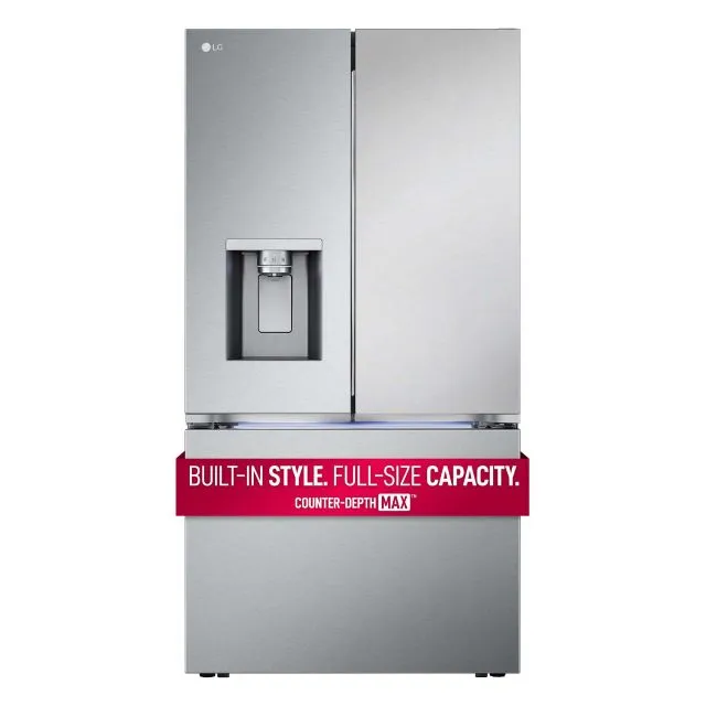 LG 26 cu. ft. Smart Counter-Depth MAX™ Stainless Steel French Door Refrigerator with Four Types of Ice - LRYXC2606S