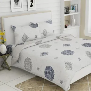 Luxurious Satin Print, 100% King Size Bedsheet, 300 TC, Monochrome