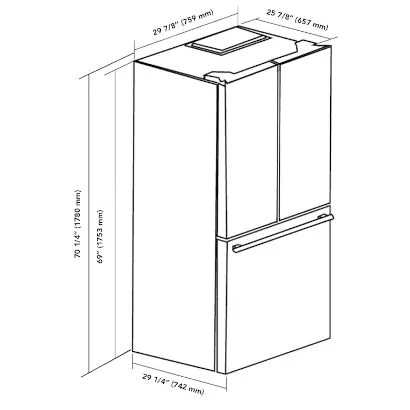 Marathon MFF180SSFD 18 cu.ft. French Door Bottom Mount Frost Free Refrigerator in Stainless Steel