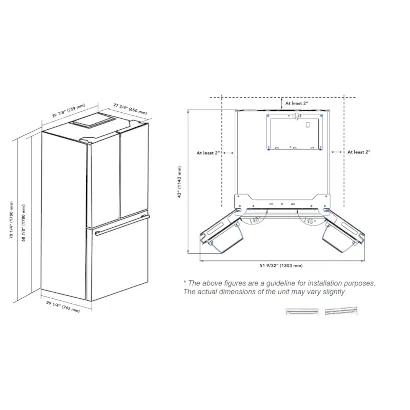 Marathon MFF180SSFD 18 cu.ft. French Door Bottom Mount Frost Free Refrigerator in Stainless Steel