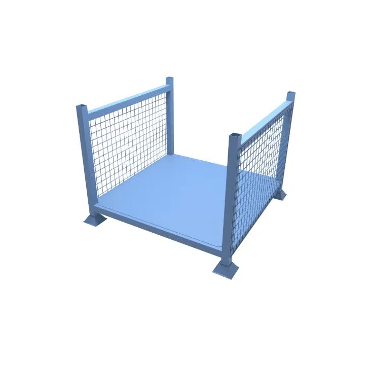 Metal Stillage with 2 Mesh Sides & Solid Base