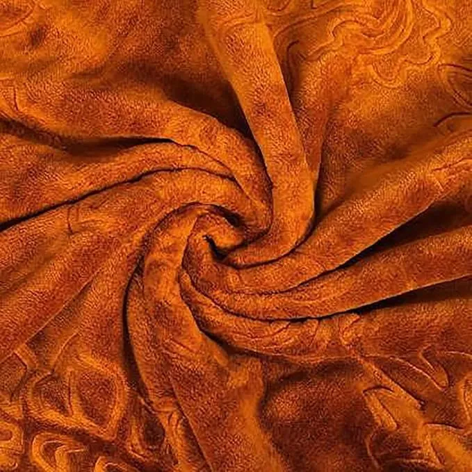 MITUL Mink Floral Embossed Super Soft Heavy Bed Velvet for Winter Blanket Quilt Rajai (Golden, Double Bed)